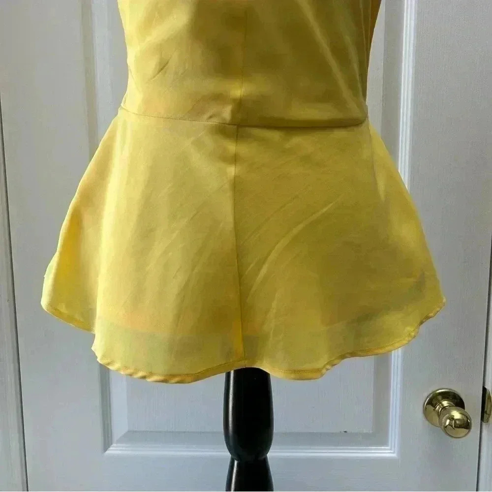 Ricki’s Yellow Halter Neck Sleeveless Peplum Top Flowy Blouse 0/XS - Picture 10 of 15